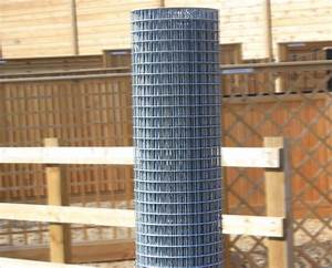 Roll of galvanised welded wire mesh in garden