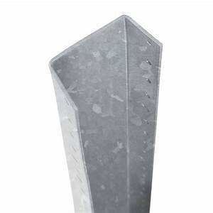 Close-up of galvanised steel corner post