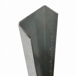 Close-up of a galvanised steel corner post